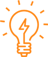 ícone de uma lâmpada acendendo, simbolizando uma ideia nova